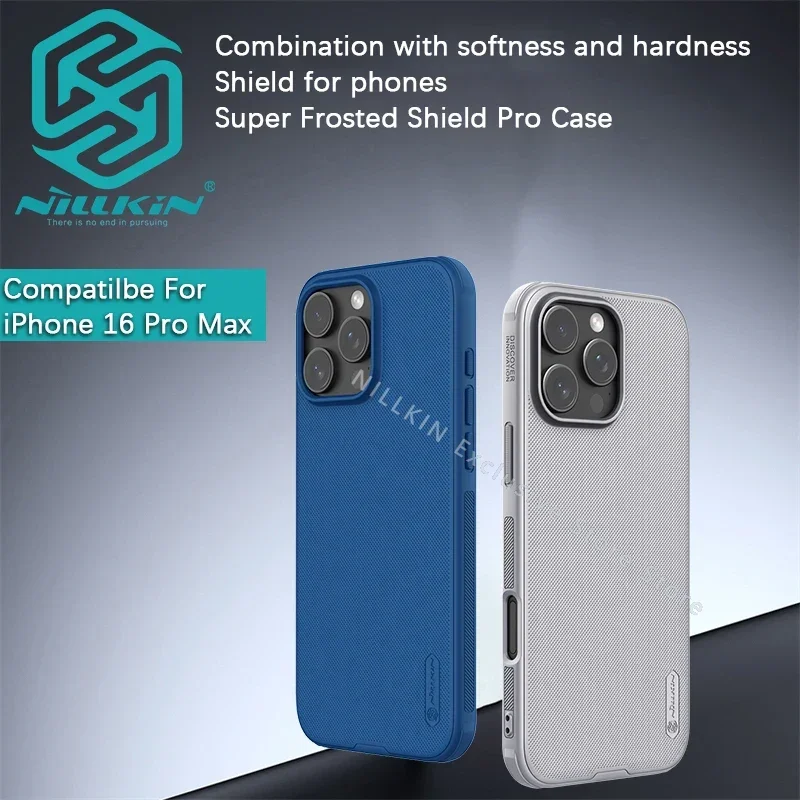 Nillkin Super Frosted Shield Pro para iPhone 16 Pro/16 +/15 Pro Max/14 Pro Max/14 Plus/15 Plus/13 Mini funda rígida para teléfono