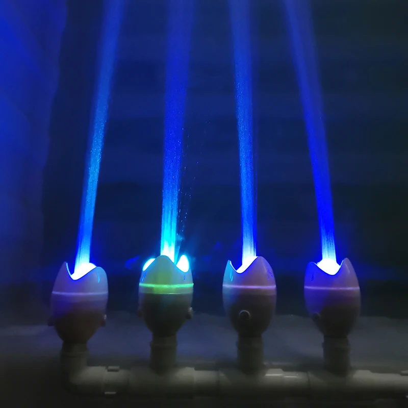 

New Design Consuming Nozzle Rockery Fountain Light Without Power Pool Lamp Connected to Running Water Patented Product RGB