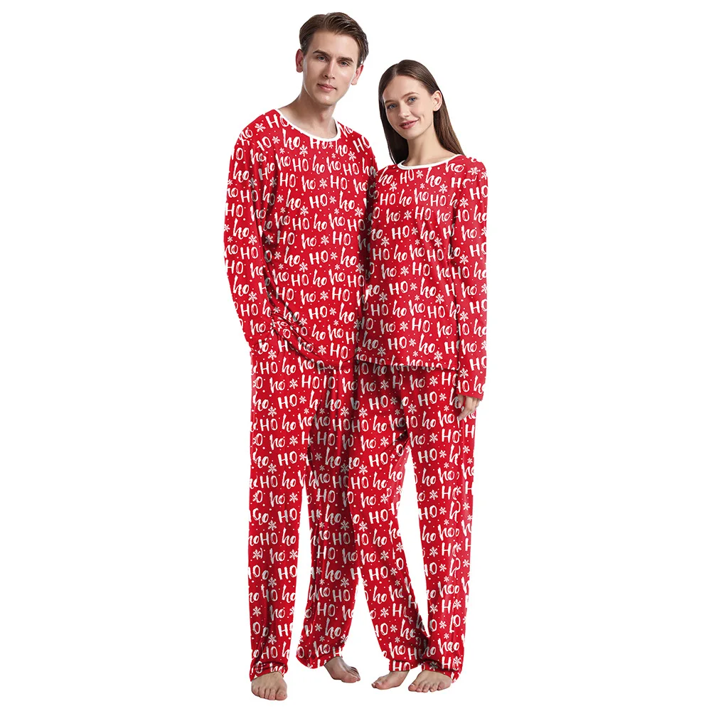 Cat Wear Santa Hat Christmas Pajamas Sets Pajama Party Couple Sleepwear Autumn Family Matching Suit Women New Year Gifts