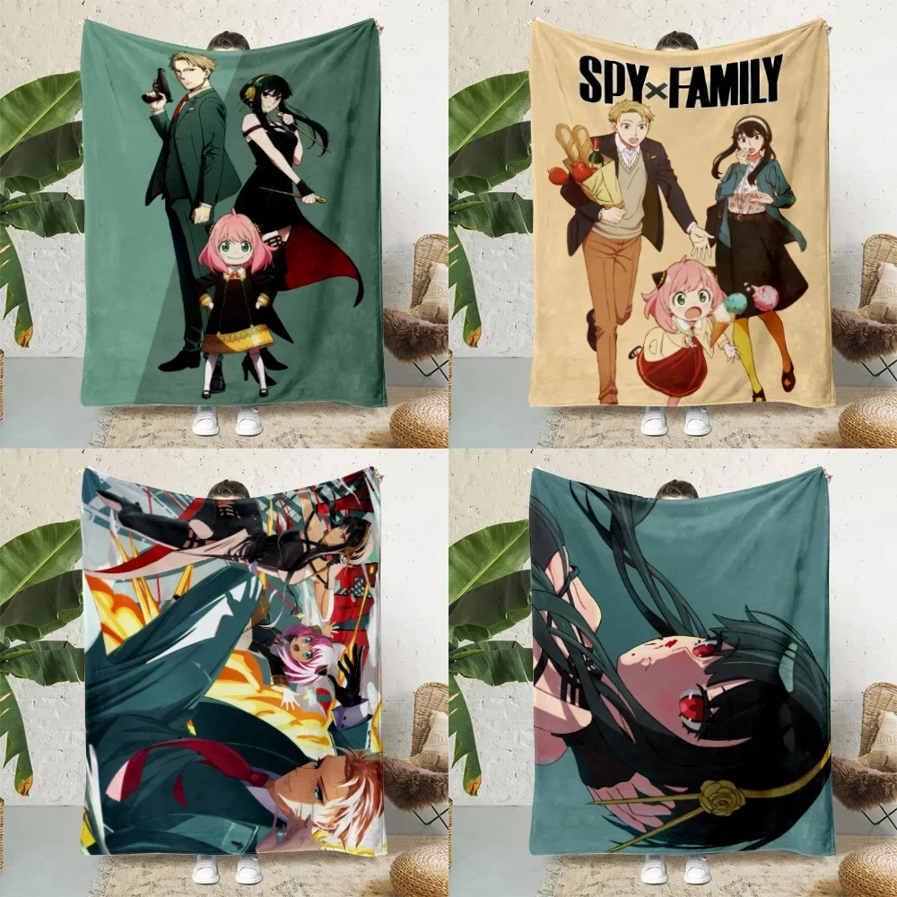 Kawaii Anya SPY X FAMILY Überwurfdecke mit Aufdruck, weich, gemütlich, für Zuhause, Reisen, Picknick oder Geburtstagsgeschenk