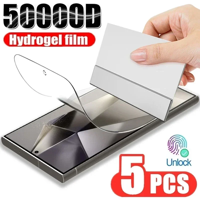 

5Pcs Hydrogel Film for Samsung S23 S22 S21 S24 Ultra S20 FE S8 S9 S10 Plus Screen Protector for Galaxy Note 20 Ultra S10E 10Plus