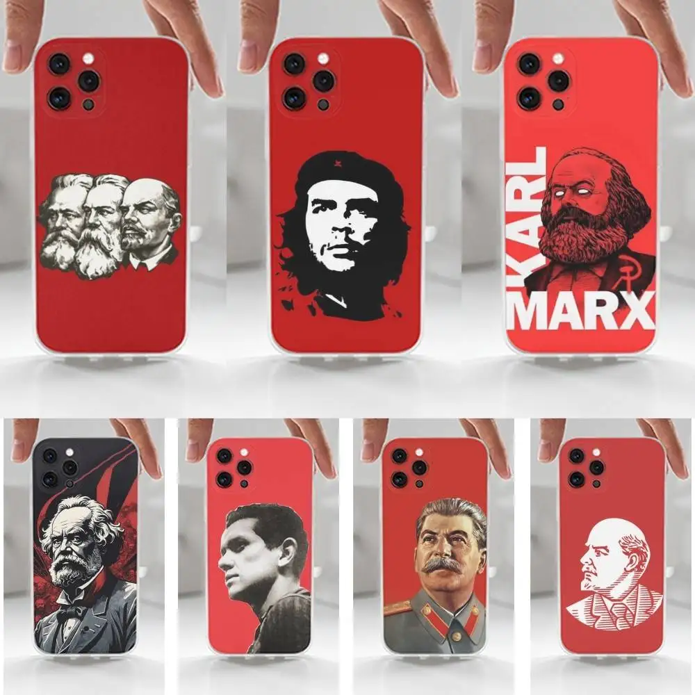 

Stalin Marx Lenin Great Men Phone Case For iPhone,14,13,XR,SE,12,15,Pro,Max,Plus,11,17,16,X,XS,Mini Transparent Soft Cover