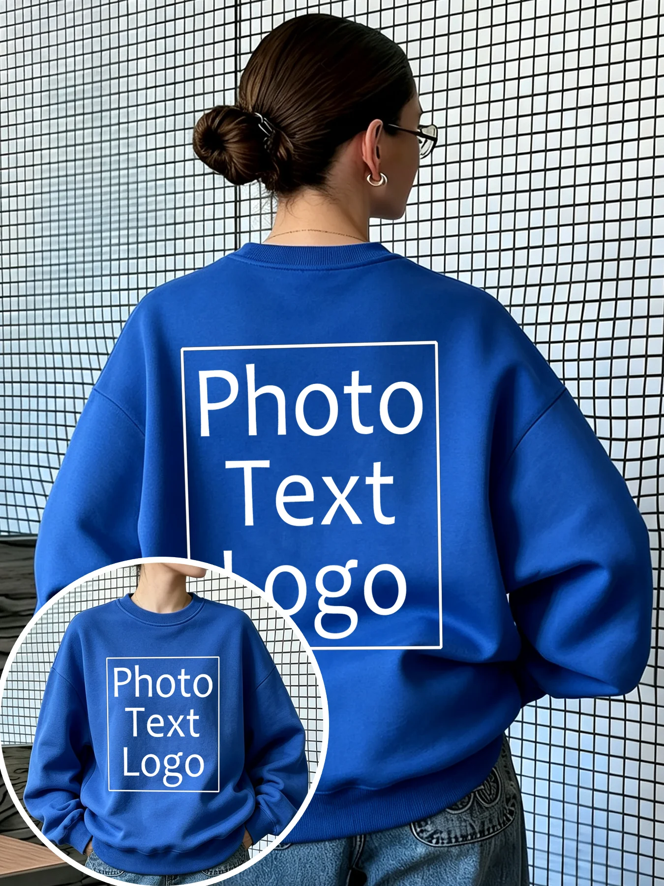 Autumn Customized Design Personalized Pullovers Female Casual Loose O-Neck Sweatshirt Sport Team All-Match Tops Y2K Streetwear