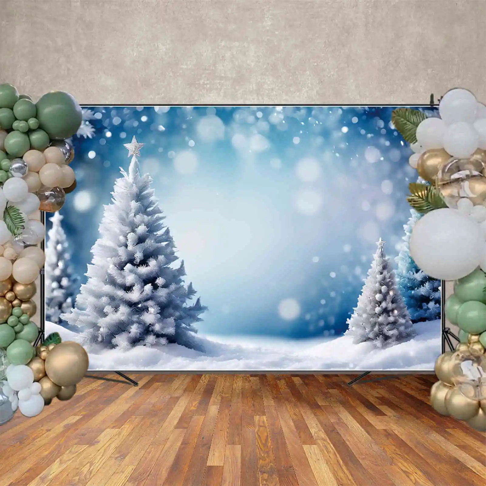 MOON.QG Christmas Winter Snow Scenery Backdrops Photography Child Home Party Photozone Backgrounds Photo Studio Shooting Props