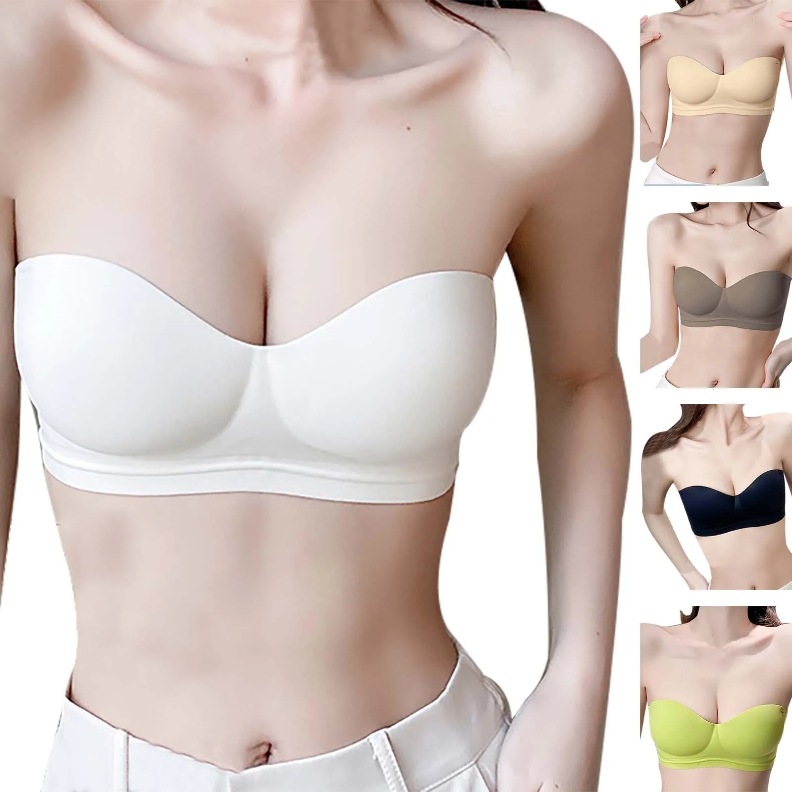 

New Strapless Bras For Women Big Bust Convertible Bra For Heavy Breast Strapless Carpet Supportive Underwire Soft Padded Bras