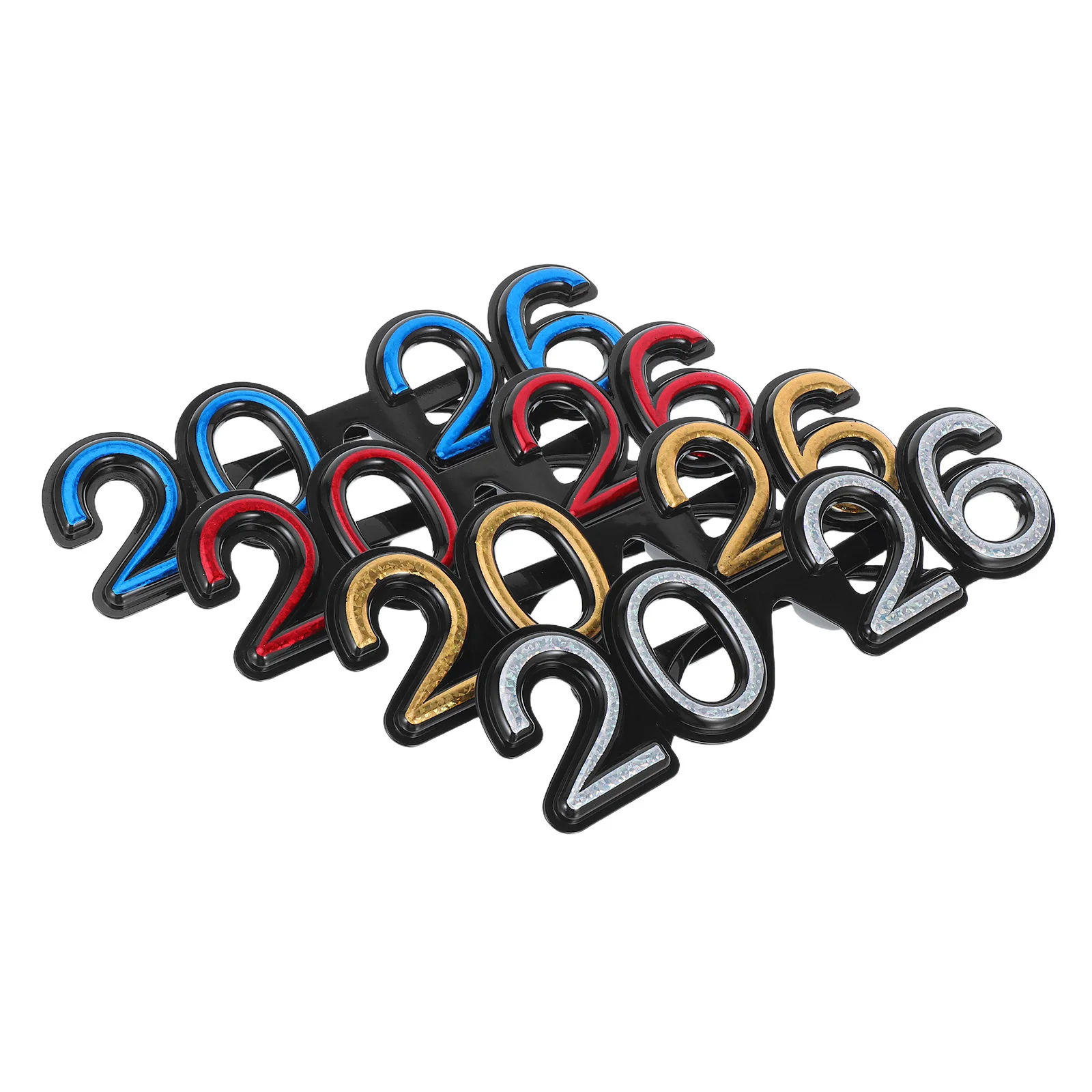 

4 Pcs Glasses End of Year Holiday Glitter Happy New Eyeglasses Photo Booth Props Photobooth