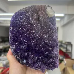 1414g 13cm Natural Uruguay Dream Amethyst Quartz Crystal Cluster stand