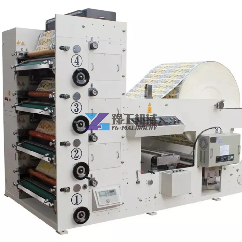 Automatic Plastic Film Adhesive Label Flexo Printing Machine/Self Sticker Flexographic Printer Equipment