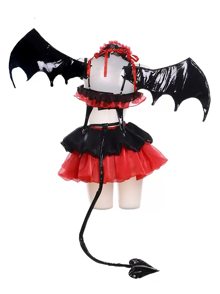 DATE A LIVE Anime Tokisaki Kurumi Cosplay Little Devil Suit Cos Costume For Women In Stock