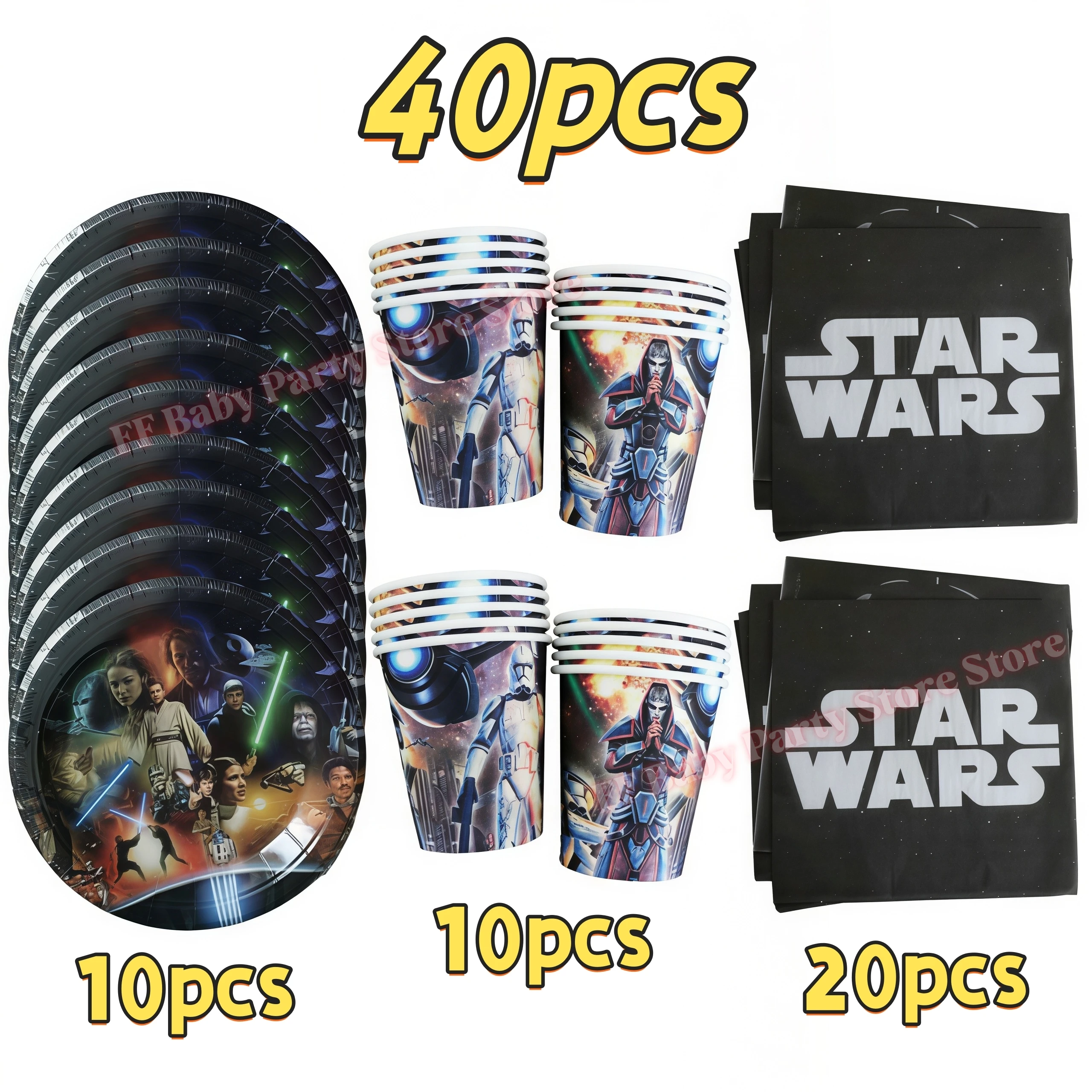Star Wars Geburtstagsparty-Dekorationen Roboter-Tasse Teller Servietten Ballon Tischdecke für Jungen-Partys Baby-Shower-Zubehör Geschenk – Detail 29