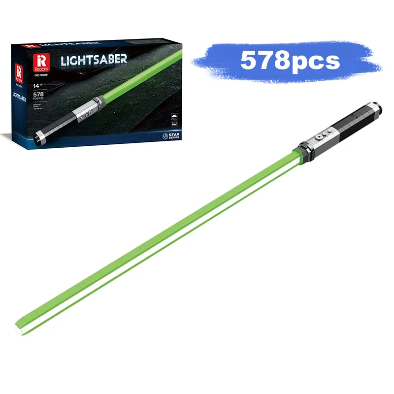 

Creative Famous Model Green Lightsaber 578pcs Building Block Model for Collectors Kids Christmas Gift
