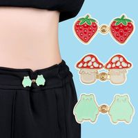 3Pairs Strawberry/Frog/Mushroom Waist Adjust Button Reusable Jeans Buttons No-Sewing Metal Button Replacement Waist Buckle