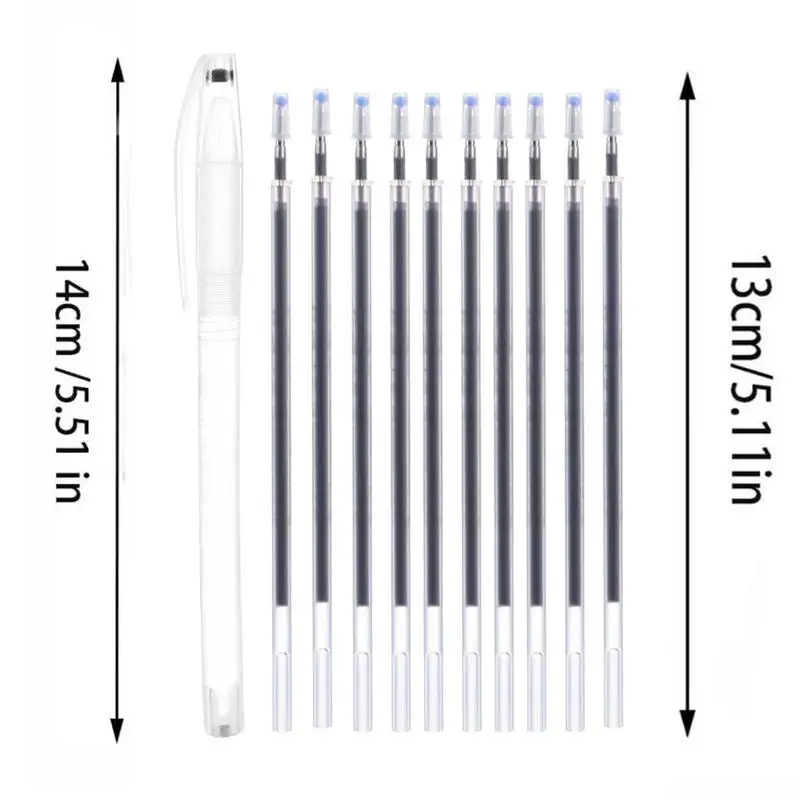 High Temperature Disappearing Fabric Marker Pen Sewing Embroidery Pen Fabric With 10 Refills Fabric Pens Set Fabric Marker Pen