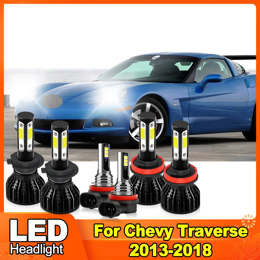

Car LED Headlight 6000K White COB Chips 60000LM High Low Beam Headlamp Fog Light Plug and Play For Chevy Traverse 2013-2017 2018