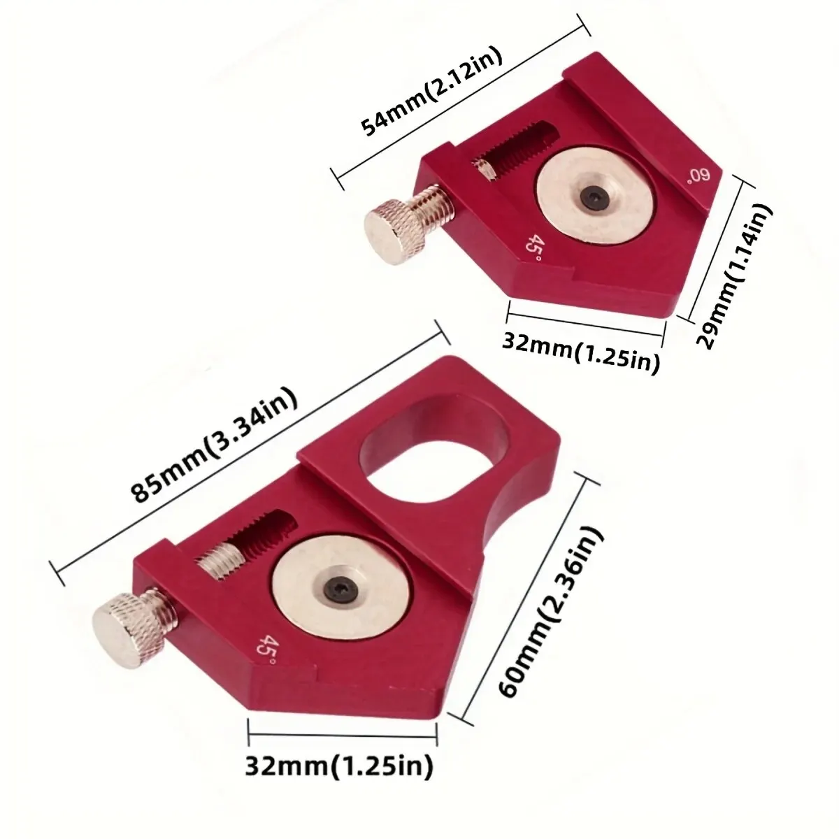 45/90 Degree Ruler Positioning Stop Block Aluminum Alloy, Fixed Limit Locator for 3mm Thick Steel Rule Woodworking Marking Tool