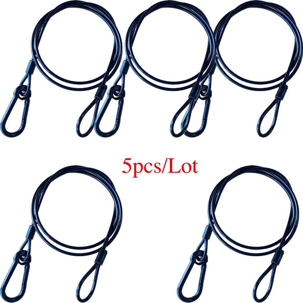 5pcs 3mm*70cm Safety Cable Lighting DJ Equipments Protection Steel Wire Lock Securite Rope For Truss Moving Head DMX LED Par Fog