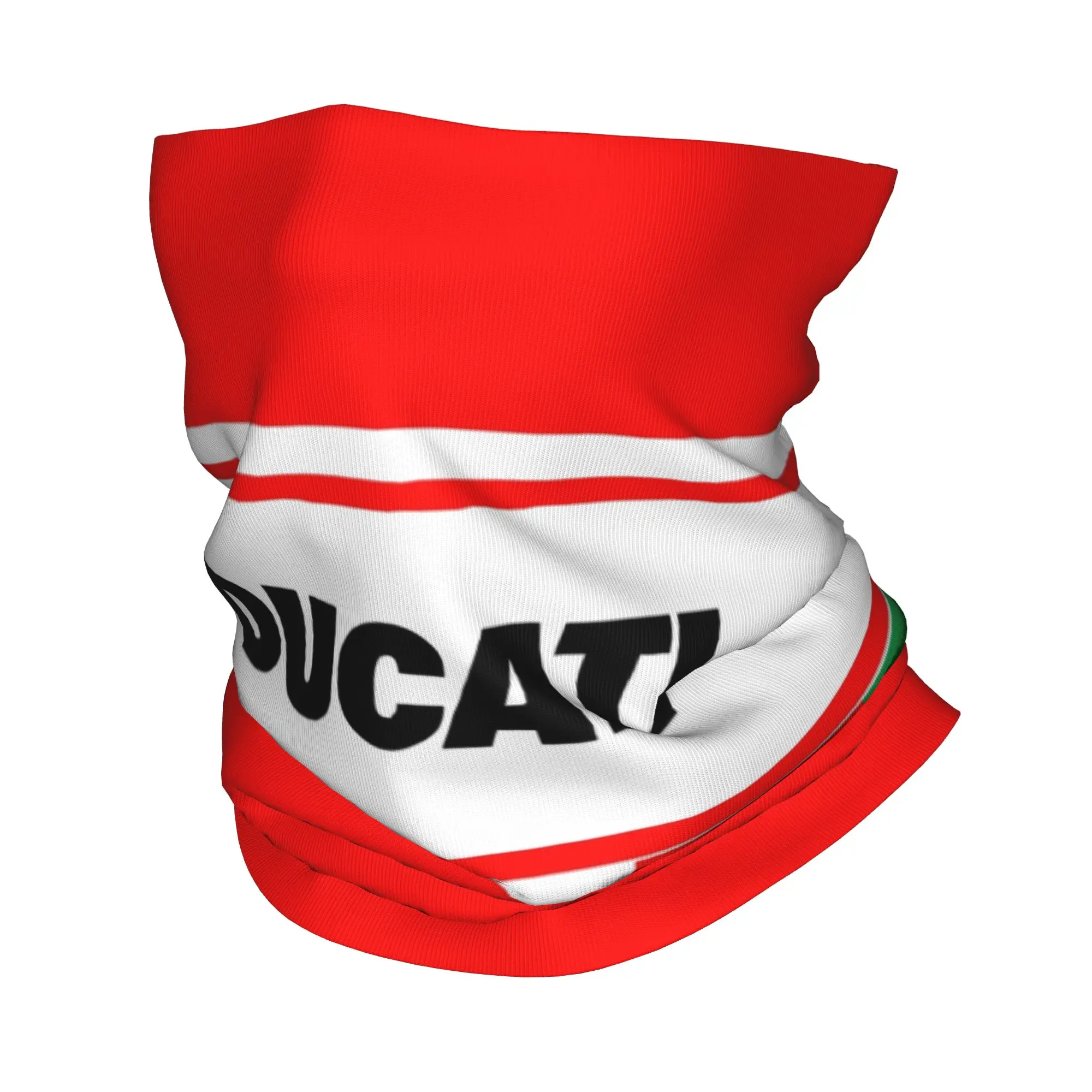 Custom Ducatis Flag Bandana Winter Neck Warmer Women Windproof Wrap Face Scarf for Hiking Racing Sprot  Gaiter Headband