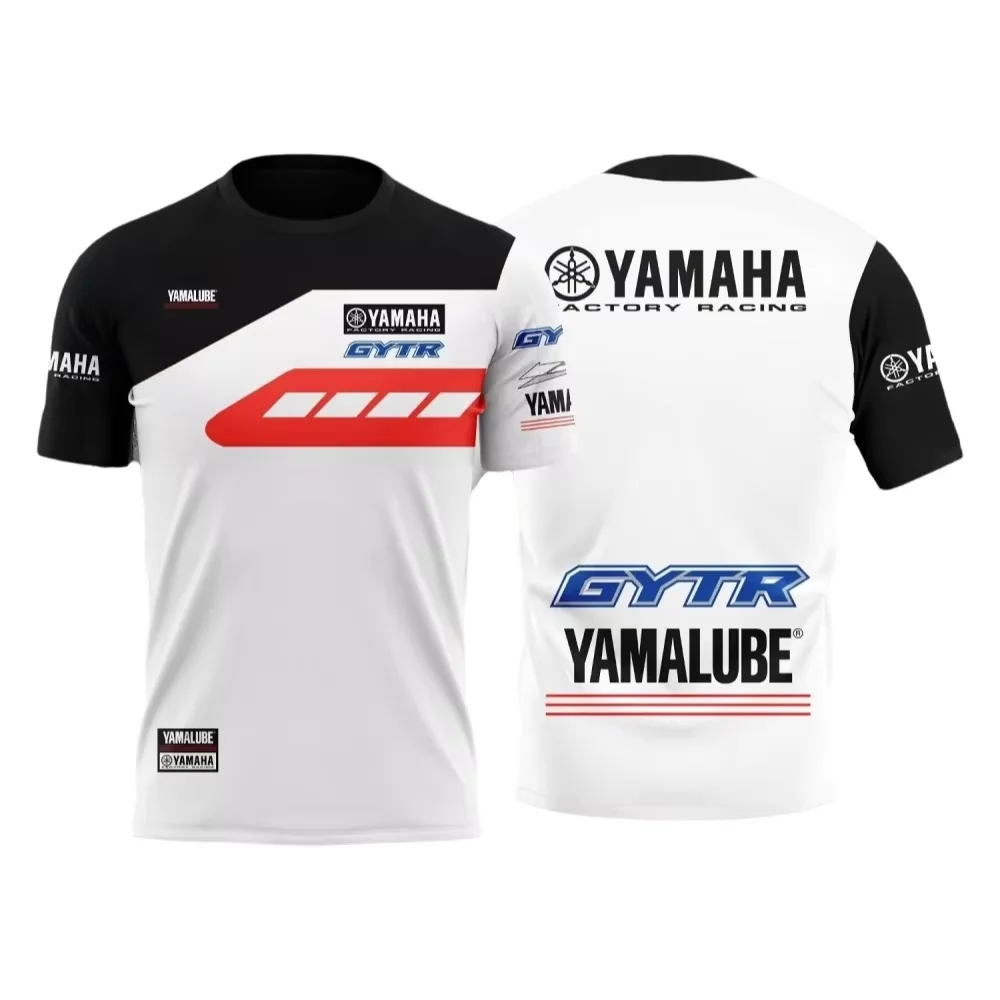 The new Yamaha men's summer T-shirt, featuring fashionable prints, is ideal for street wear and cycling