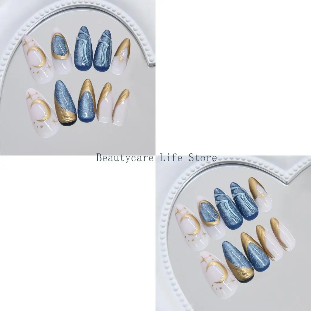 652C 24Pcs Artificial Sparkling Cats Eye Effect and Deep Sea Star Glamours ABS
