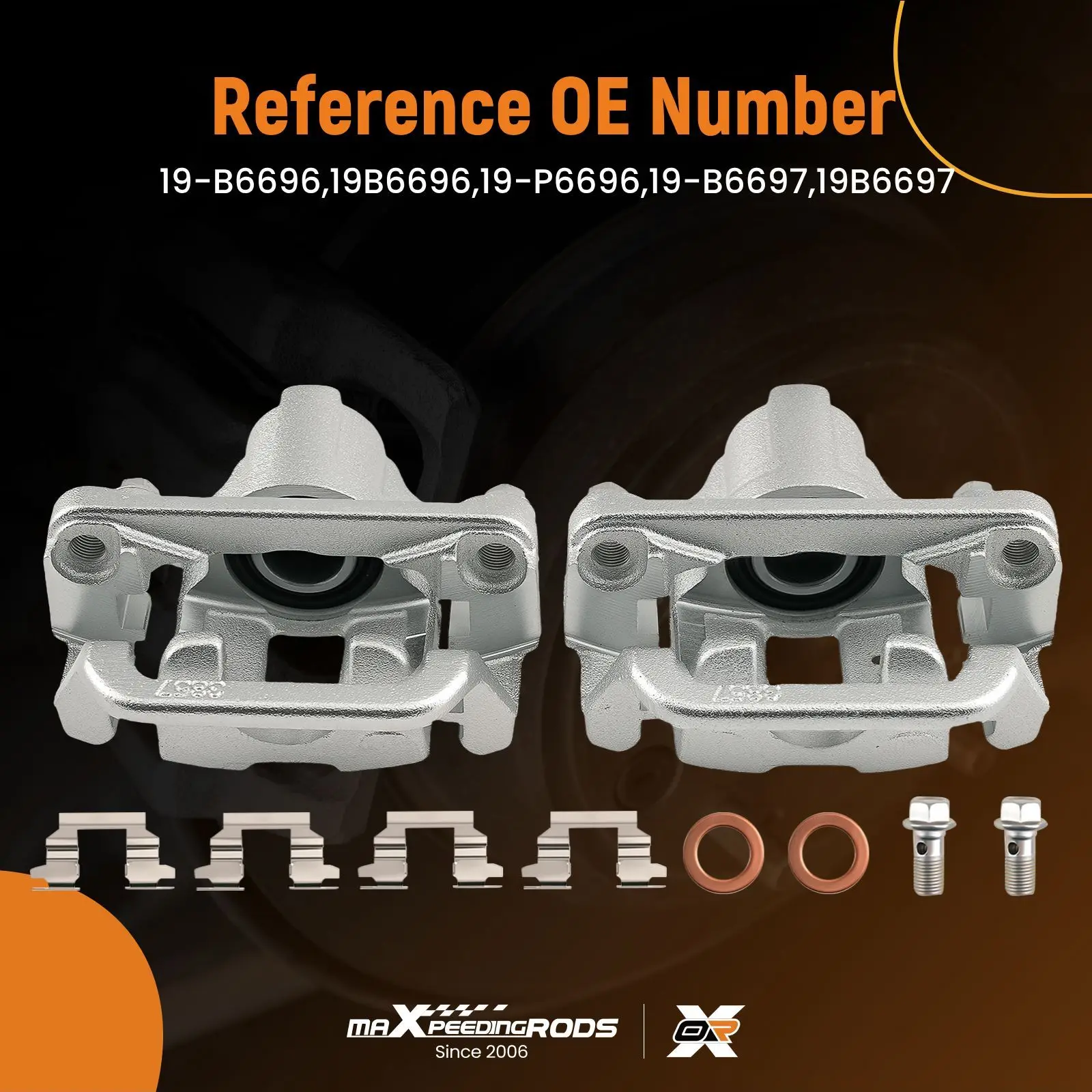 

Комплект задних левого и правого тормозных суппортов для Nissan Rogue 2014-2020 19B6696 19B6697