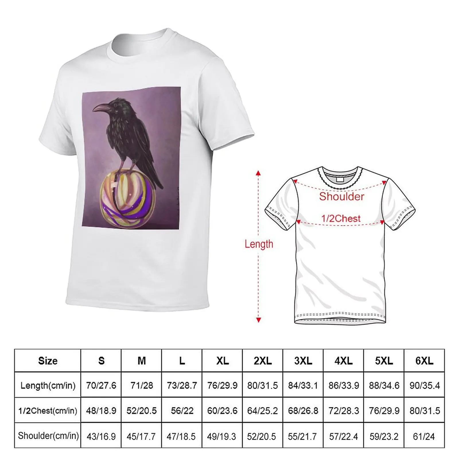 Crow On A Marble T-Shirt man t shirts graphic anime tshirt T-Shirt