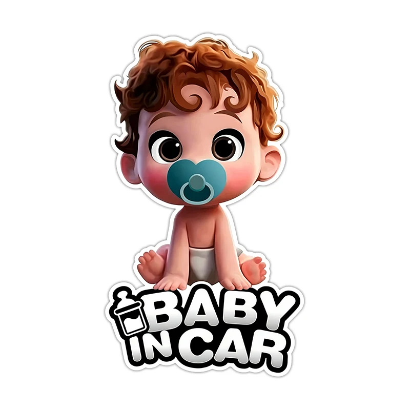 Self-adhesive Vinyl Decal Baby in Car Wall Stickers Waterproof Sunscreen Decors on Window Cupboard Vestibulec