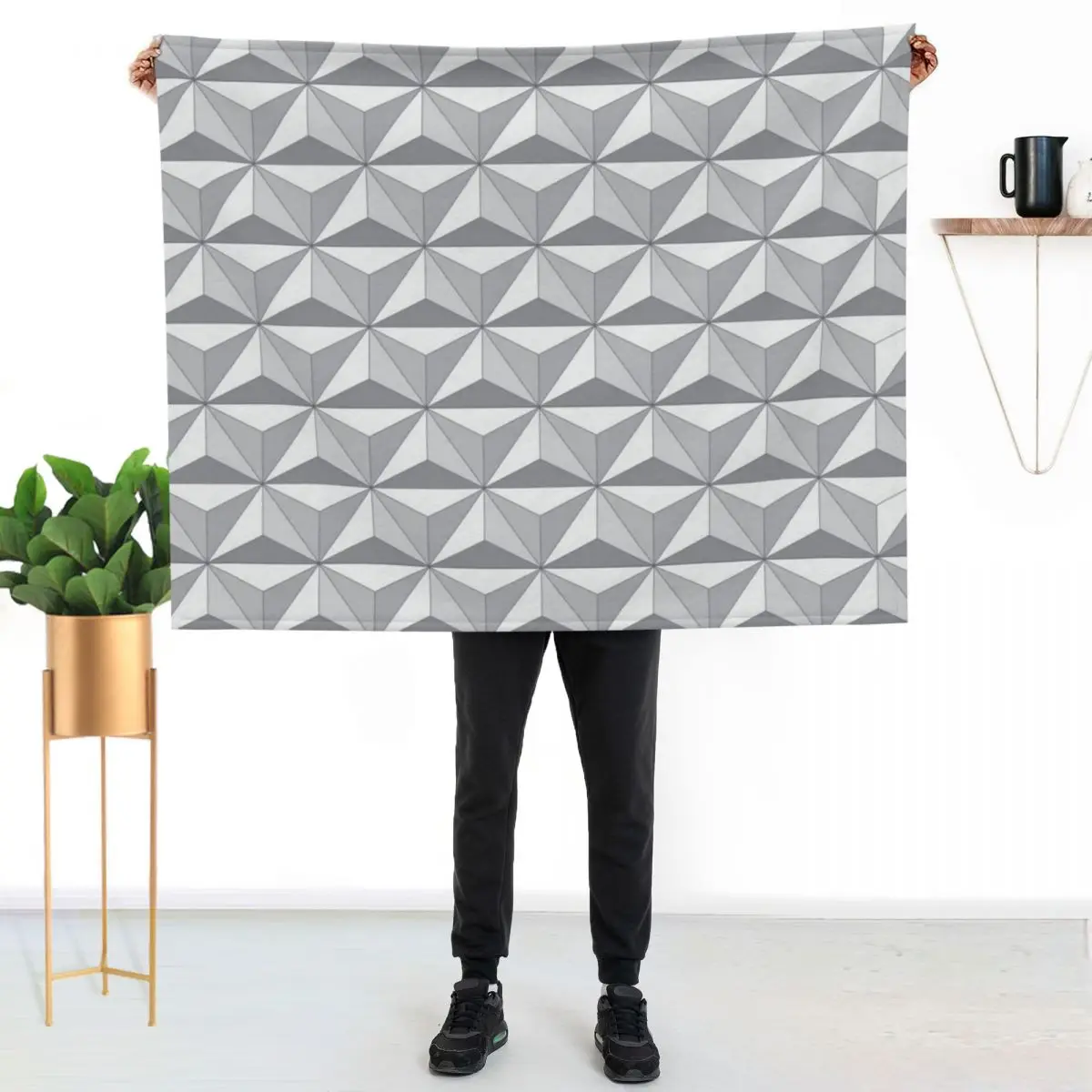 Geodesic Sphere, Greyscale - Dark Throw Blanket Picnic Kid'S christmas gifts Decorative Sofa Blankets For Baby Thin Blankets