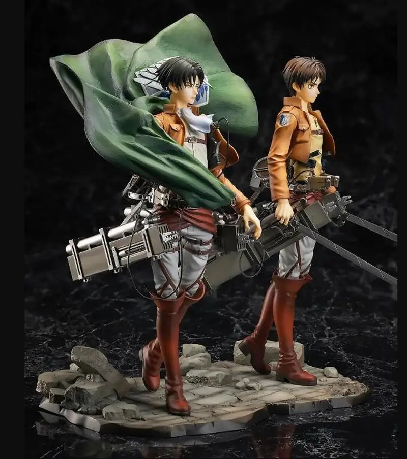 

26cm Attack On Titan Eren Yeager Anime Figure Shingeki No Kyojin Levi Ackerman Action Figure Figurine Model Doll Toys