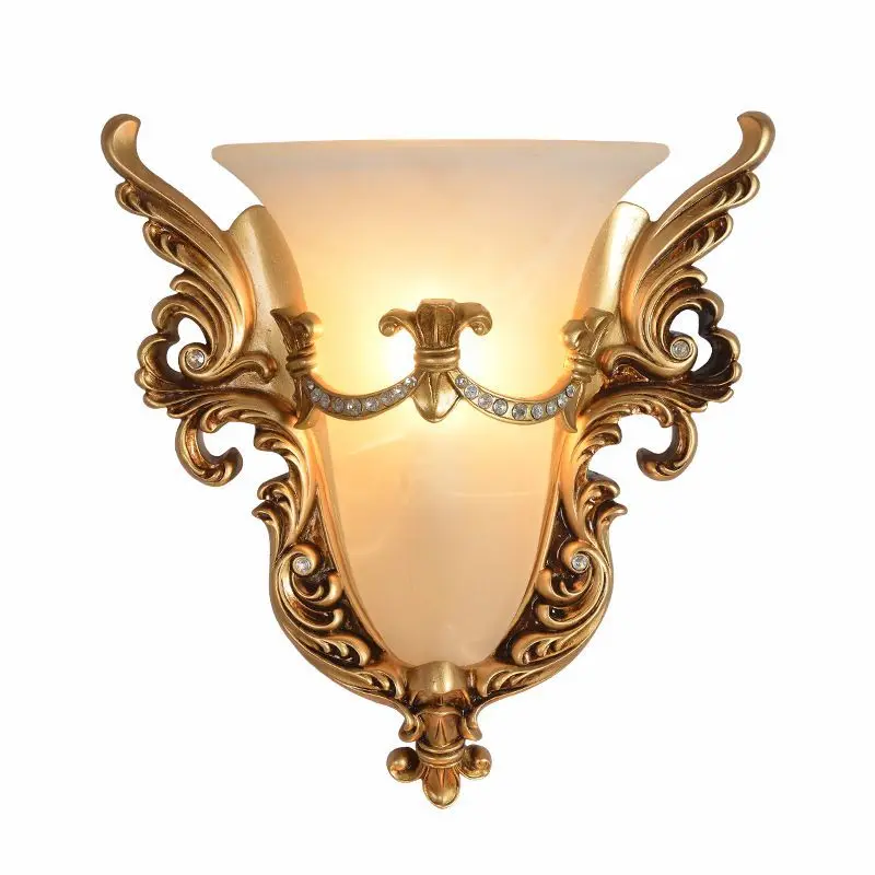 

40W Angel Wing Wall Lamp European Resin Interior Wall Lamp LED Creative Glass Sconce Light For Bedroom Living Dining Room Decor