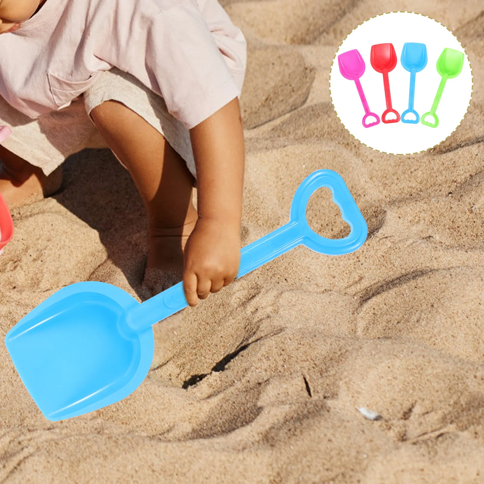 

4Pcs Colorful Premium Plastic Sand Shovels for Kids Safe Eco-Friendly Beach Sandbox Backyard Digging Play Summer Outdoor Fun