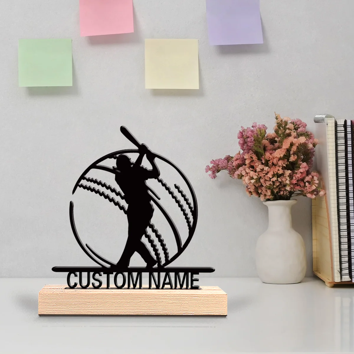 

1 шт. Декоративная металлическая статуэтка бейсболиста с деревянными элементами для стен, для гостиной, в богемном и эклектичном стиле для дома