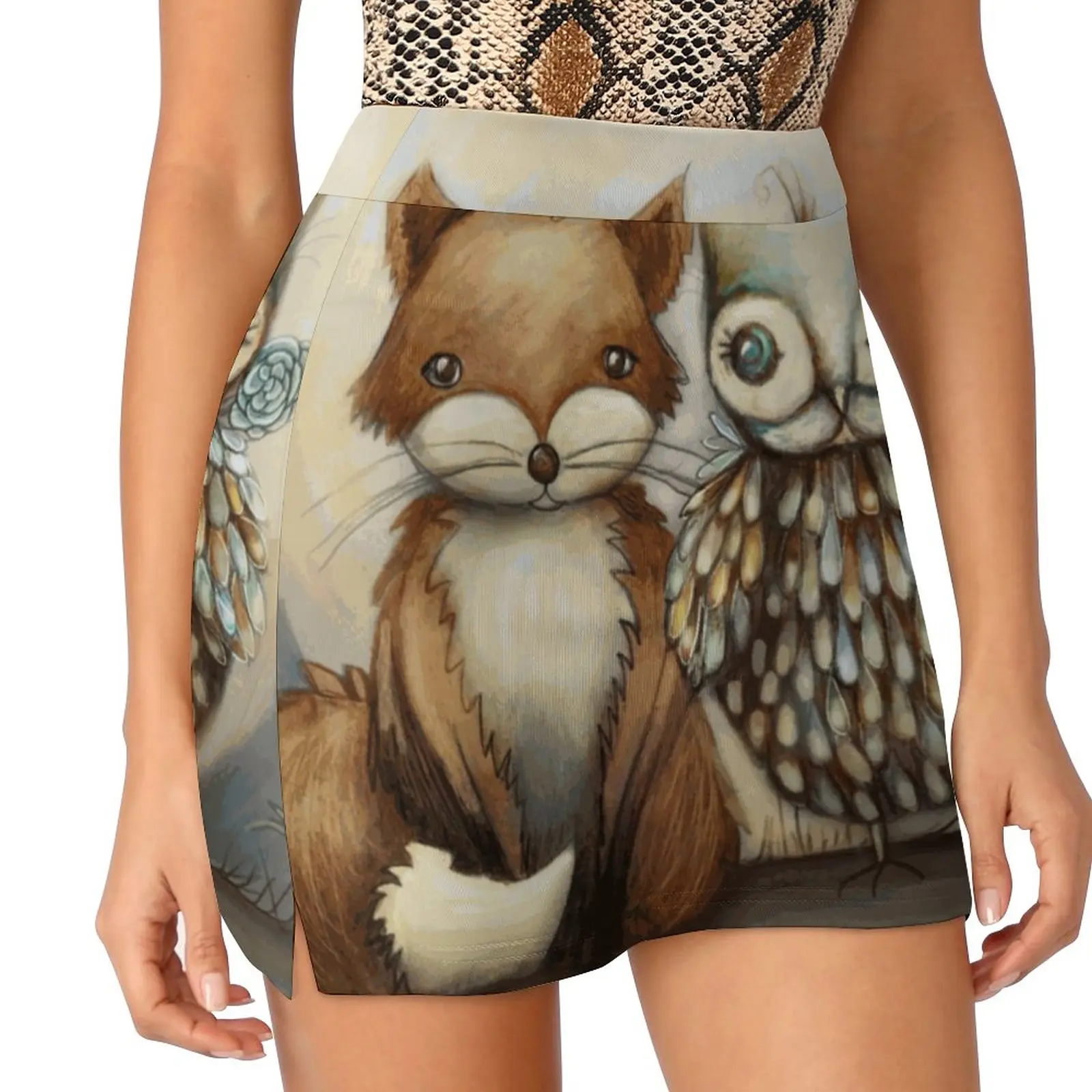 Fox And Owl Women's skirt Aesthetic skirts New Fashion Short Skirts Fox Fox Fox Animal Owl Fox And Owl Owl Karin Taylor Foxes