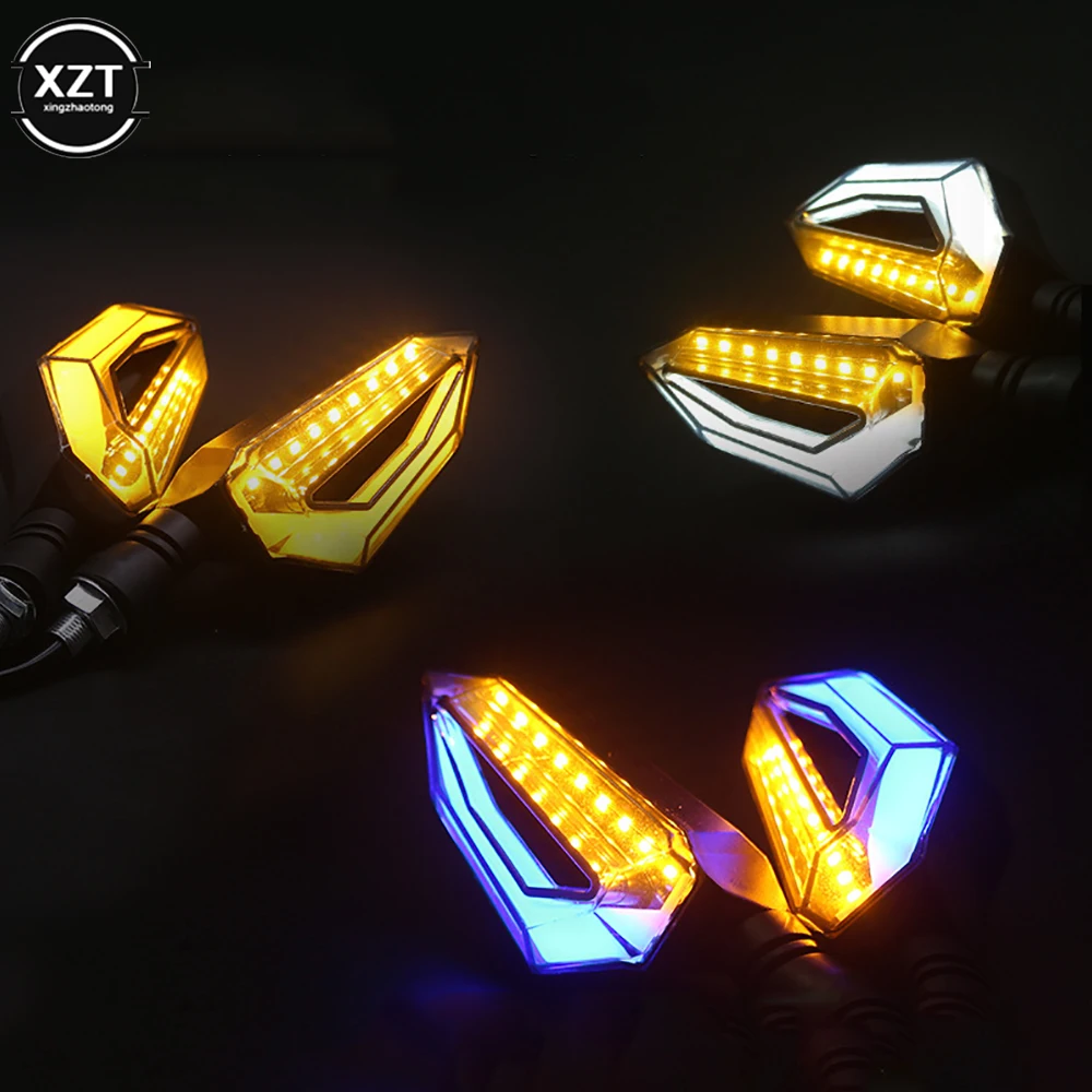 2PCS Universal LED Motorcycle Turn Signal Light 12V IPX-6 Waterproof Daytime Running Lights Indicator Blinker Lamp Signal Light