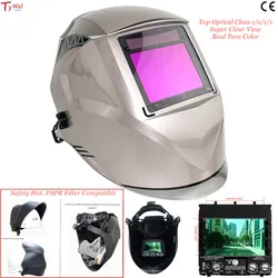 Máscara de Soldadura profesional, casco de soldador con oscurecimiento automático, 100x73mm, 4 sensores, 4(3)-13, Sun9Max, Sun9L