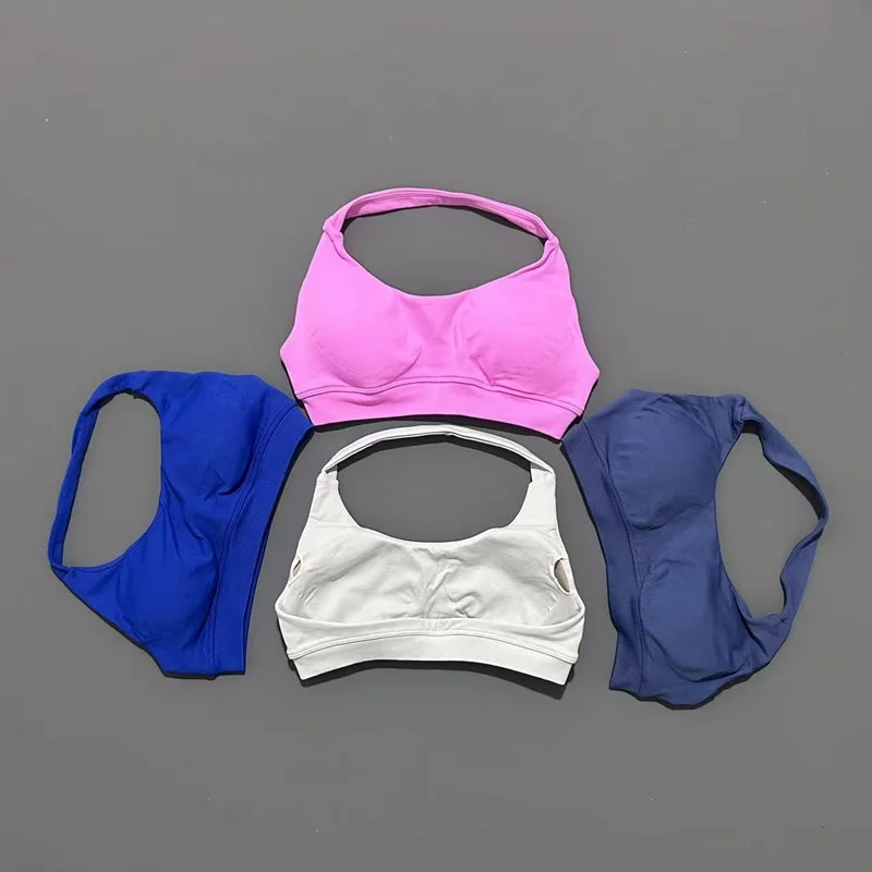 No Logo Sports Bra Seamless Design Fitness Running Yoga Pilates High Elasticity Breathable Maximum Support Women's Workout Bra