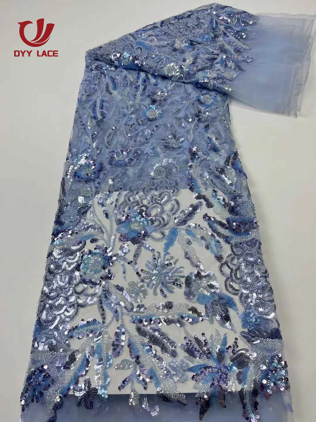 

Luxury African Lace Fabric 2024 Sequins Embroidery Groom Nigerian Bridal High Quality French Tulle Lace Fabric For Wedding
