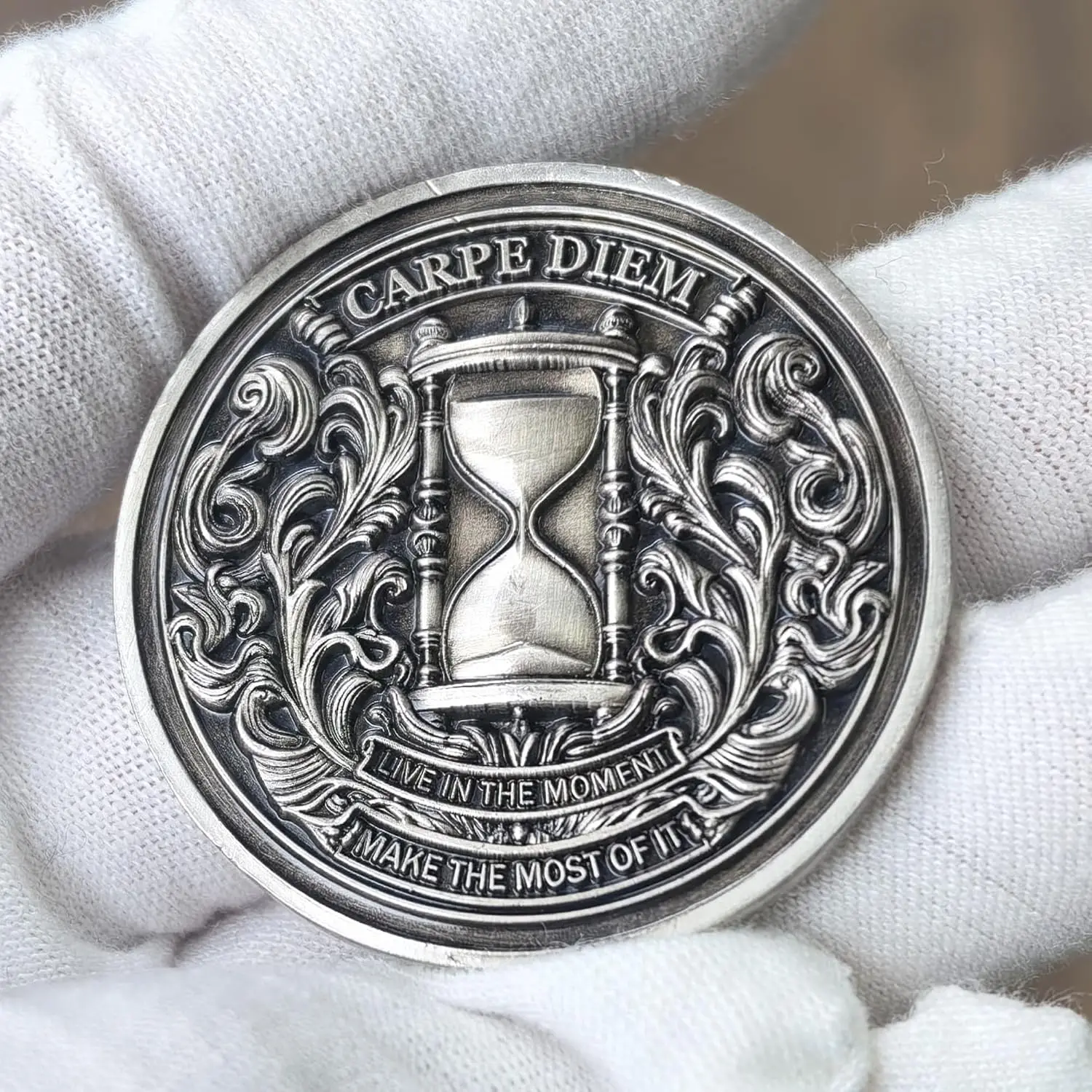 عملة تحدي Memento Mori Carpe Diem - رموز تحفيزية للحياة والموت، هدية ملهمة للأصدقاء والأحباء