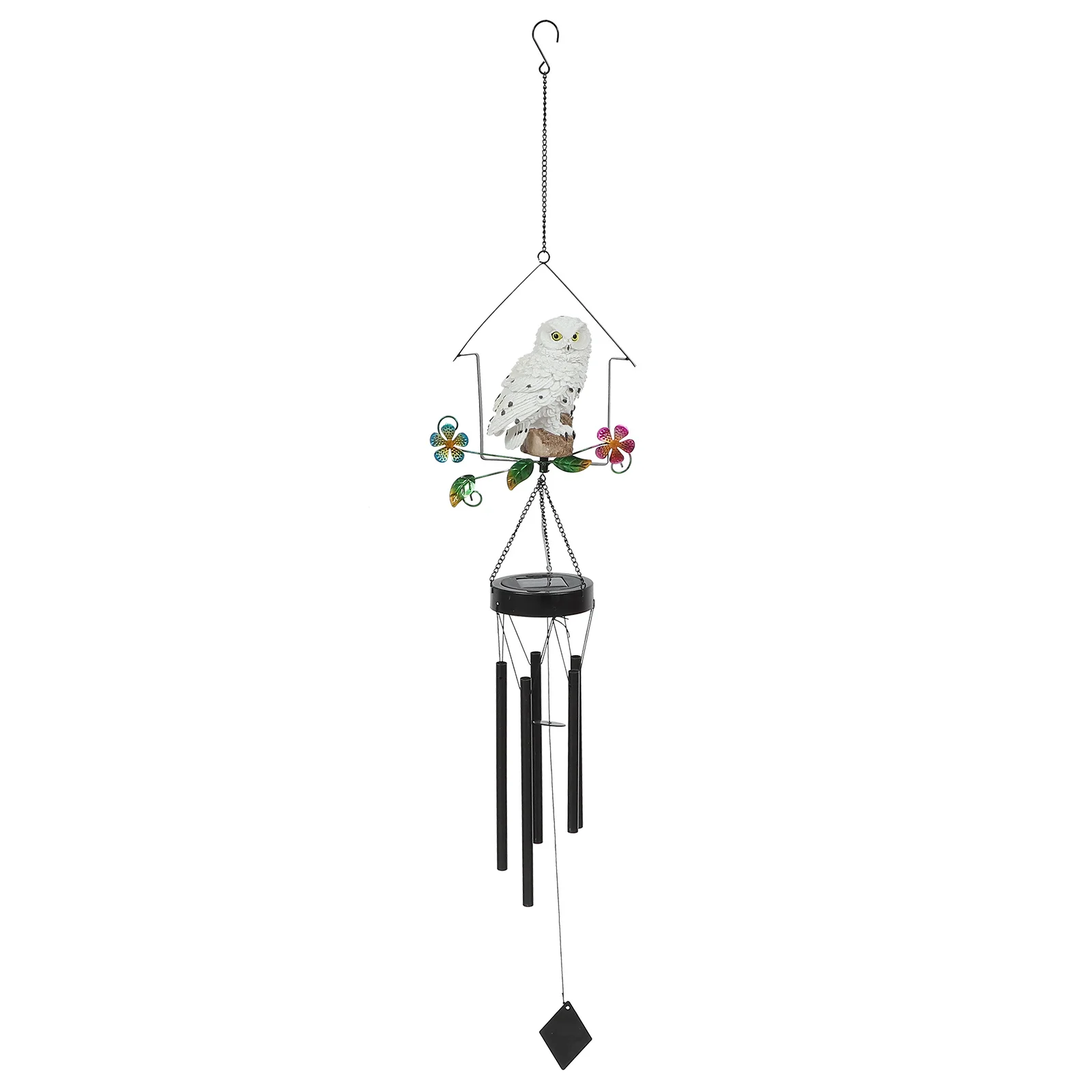 

Creative Owl Wind Chime Solar Lighting Iron Hanging Decor Waterproof Bright Color Long Lasting Garden Patio Adornment