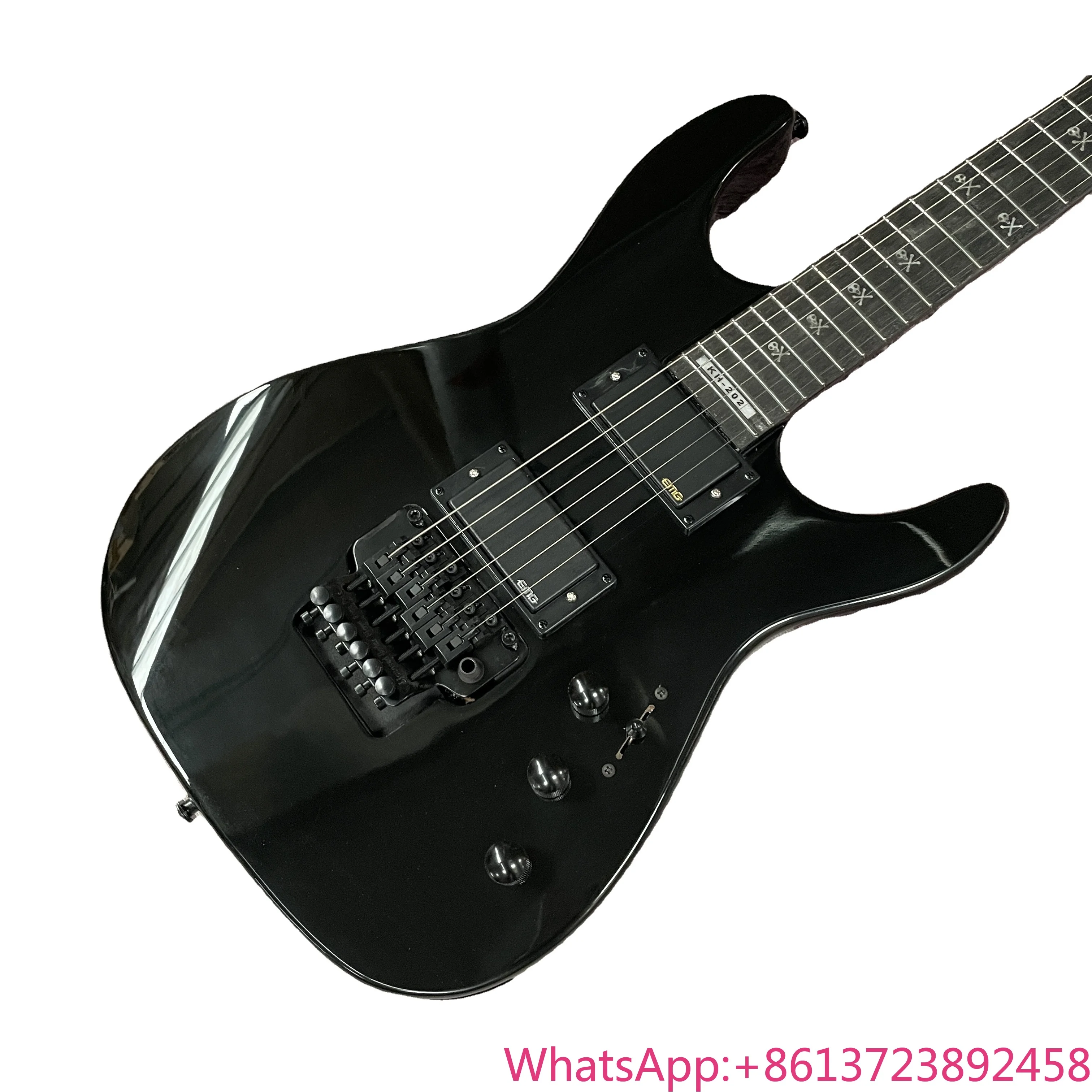 

Black KH202 Kirk Hammett Signature KH-WZ SKULLS INLAY Electric Guitar Black Fast Ship