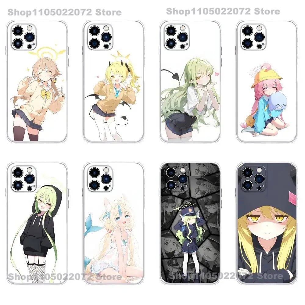 

T-Tachibana Hikari Blue A-Archive Phone Case For iPhone 17 16,15,14,13,12,11 Plus,Pro,Max,XR,Plus,E,Mini Transparent Soft Cover