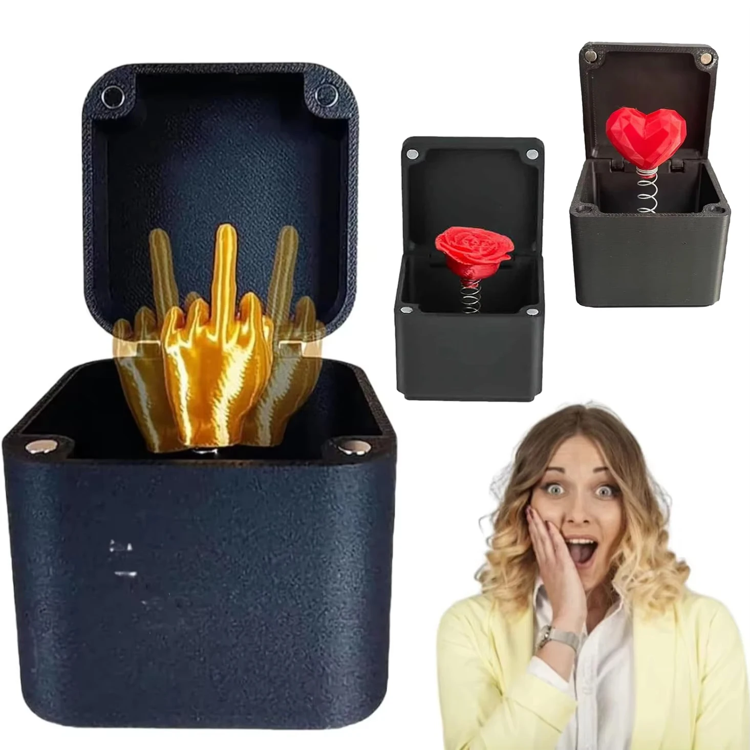 Dedo medio en una caja divertida caja de regalo sorpresa Pop up Navidad novedad divertida broma broma regalos peculiares juguetes para adultos hombres niños