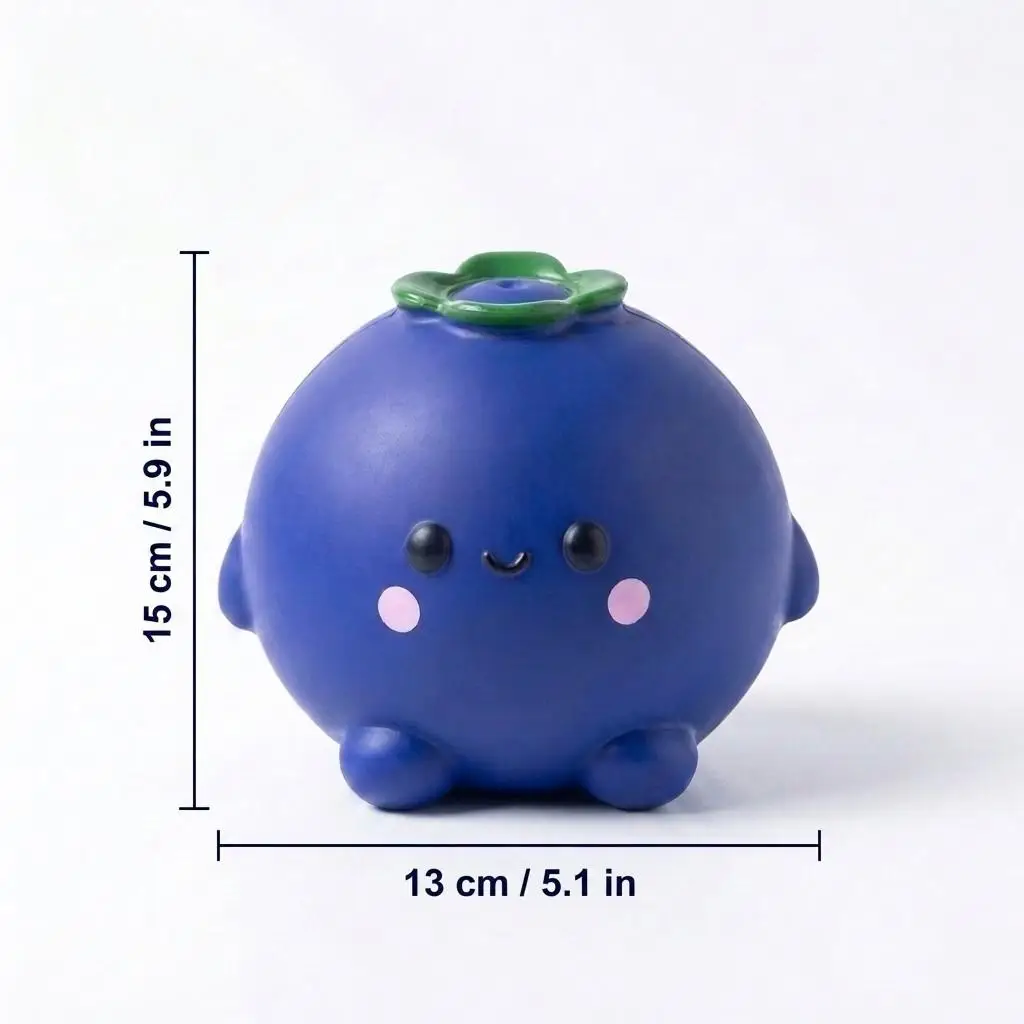 1Pc Jumbo Blueberry Squishy Toy, Cute Chubby Fruit Squeeze Ball, Ultra Slow Rising Sensory Fidget Relief Toy