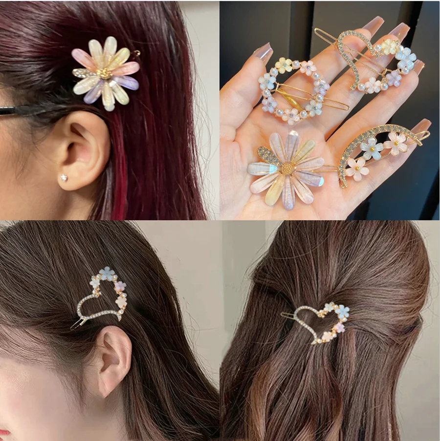 2022New Fashion Woman Hair Accessories Triangle Hair Clip Pin Metal Geometric Alloy Moon Circle Hairgrip Barrette Girls Headwear