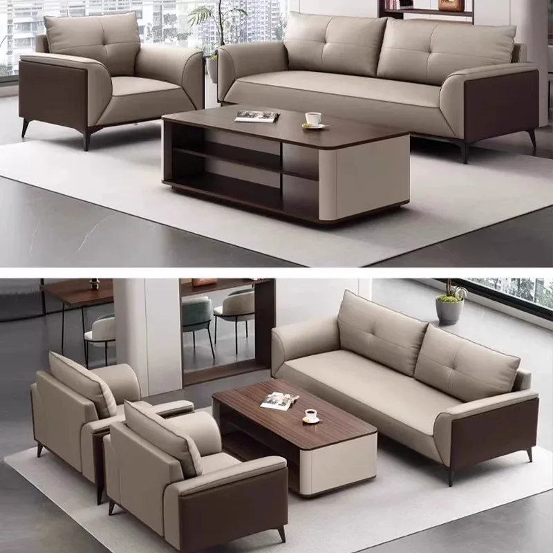 Factory Wholesale Luxury Modern Executive Leather Sofa Commercial Office Furniture Office Set