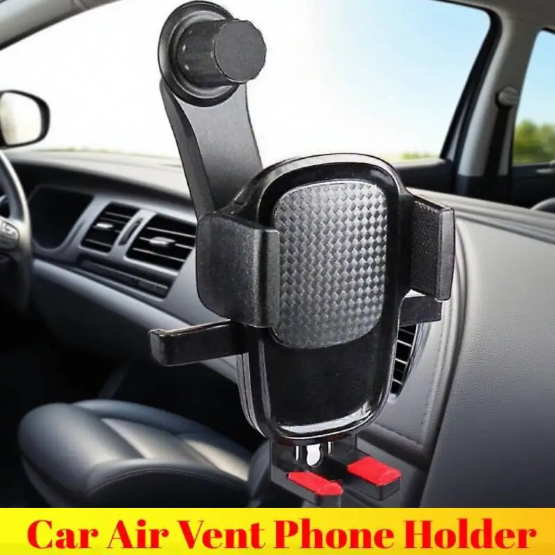 

Car Mobile Phone Holder Mount Air Vent Fit For All Phones Car Mobile Support Metal Hook Cell Phone Bracket 360° Adjustable