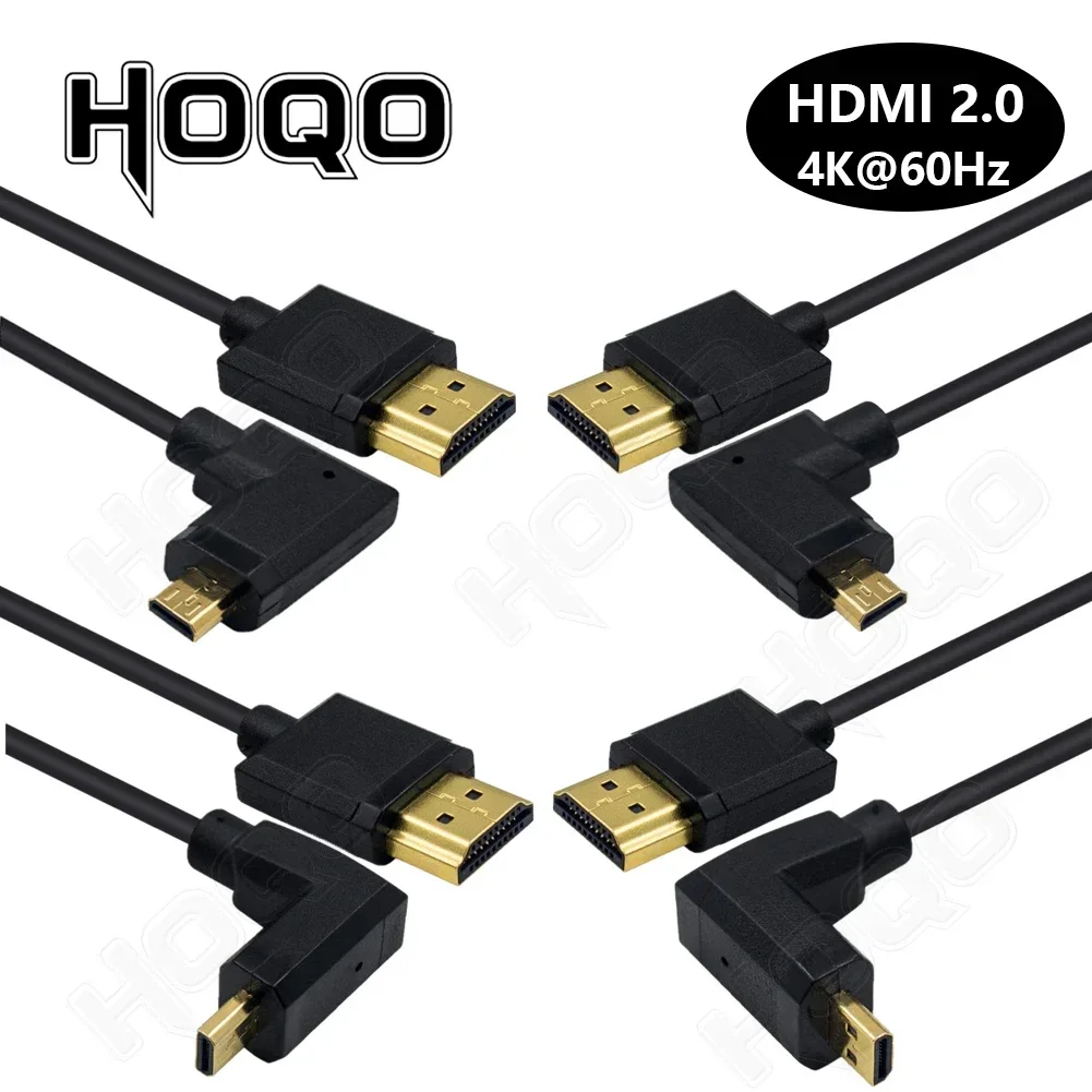 15cm short micro hdmi down angle cable 4k hdmi to micro hdmi 4k right angle slim 1ft right 90 degree L bend cord low profile