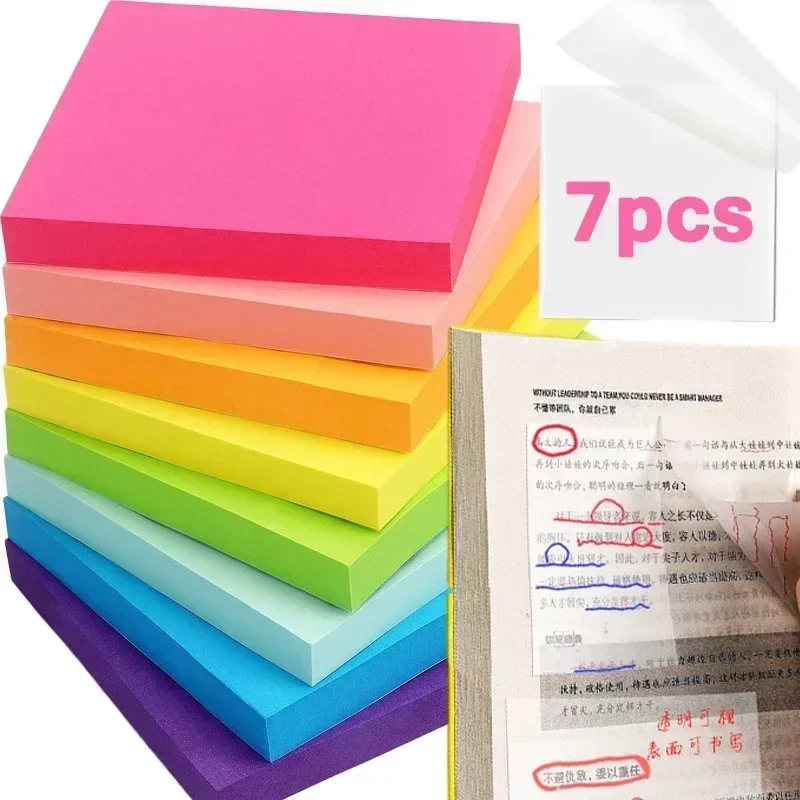 7/5/3/1pcs Transparent Notes Clear Sticky Clear See Through Posted It Note Memo Pads for College Students Planner Office School