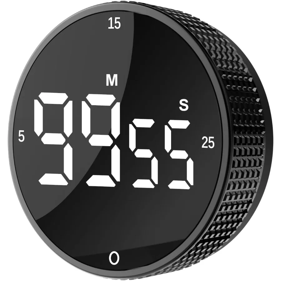 

Upgrade Digital Kitchen Timer with Magnetic Design for Easy Mounting on Metal Surfaces Large LED Display Shows Countdown and Co