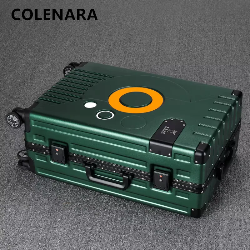 COLENARA Rolling Suitcase Men's Trolley Case Business Boarding Box Aluminum Frame Password Box 20