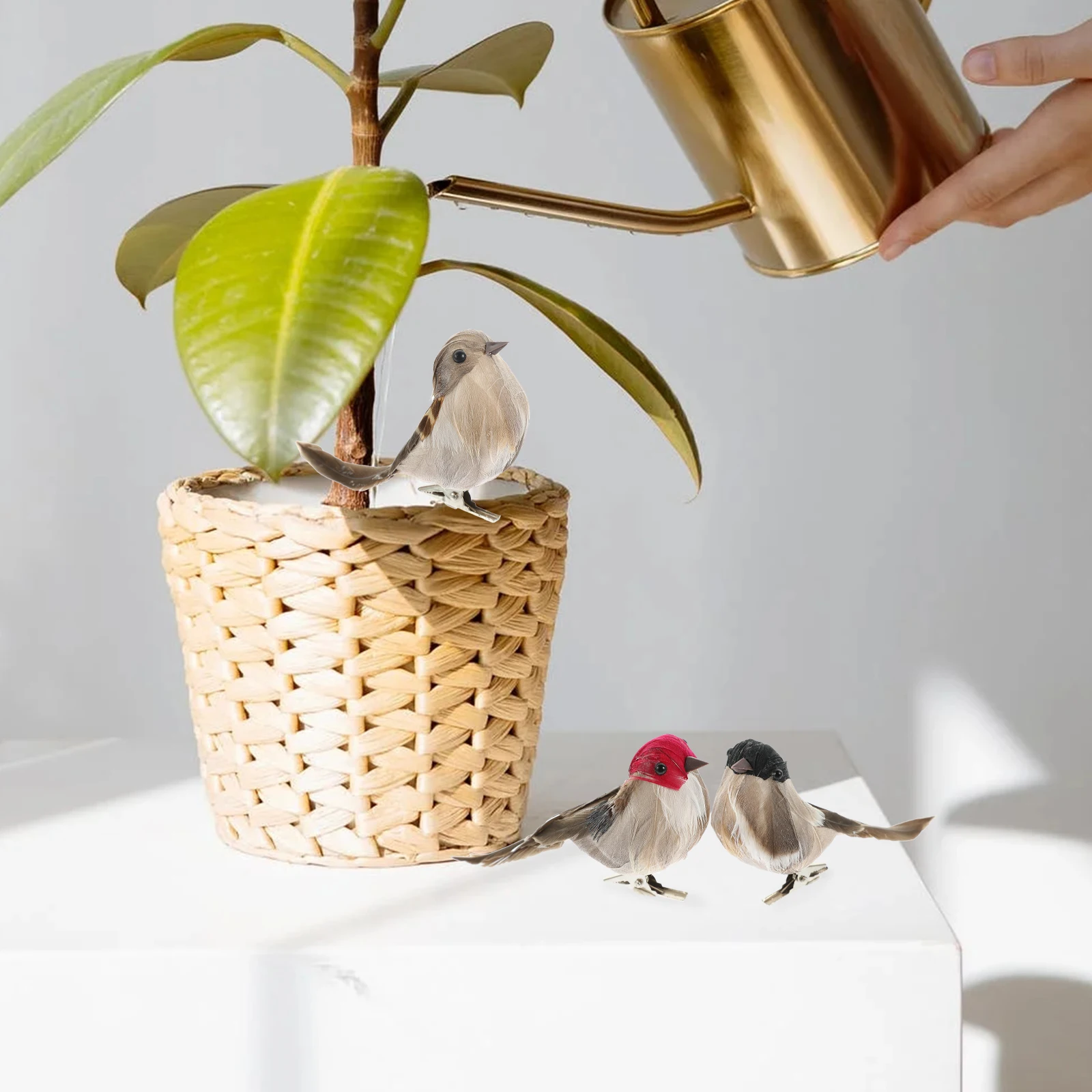 Adorno de pájaro Artificial colorido, mano de obra exquisita, decoración del hogar y jardín, proyectos artesanales con Clip de Metal, artesanías de pájaros artificiales